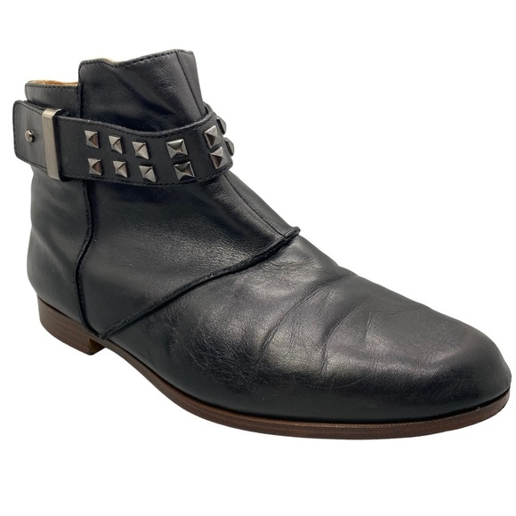 Earthies Treano Studded Black Leather Boots Booties Size 8B - Picture 3 of 11